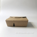 Caja de lonchera de papel kraft biodegradable desechable